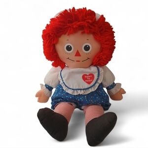 Vintage 1992 Playskool Raggedy Ann "Heart to Heart" Cloth Doll 17"